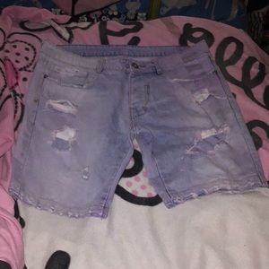 These are Marilyn Manson esc, light jean shorts, one size too small for me.